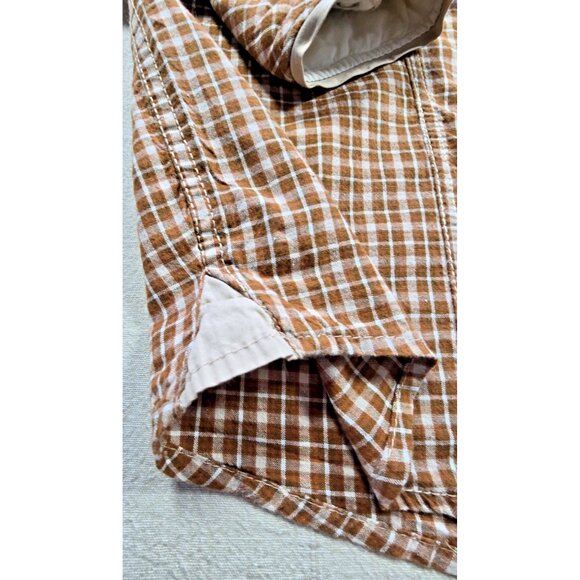 Ring of Fire Men’s M Brown Plaid Western Snap Shirt Long Sleeve Cowboy USA - Picture 10 of 16